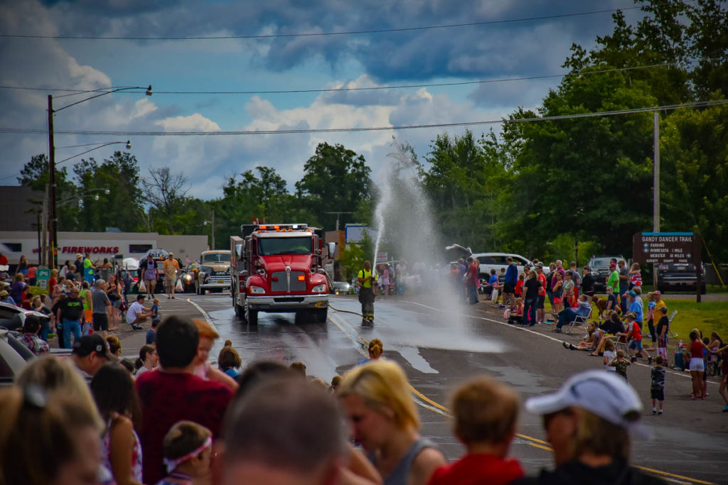 Here comes the fire truck at the Danbury parade.