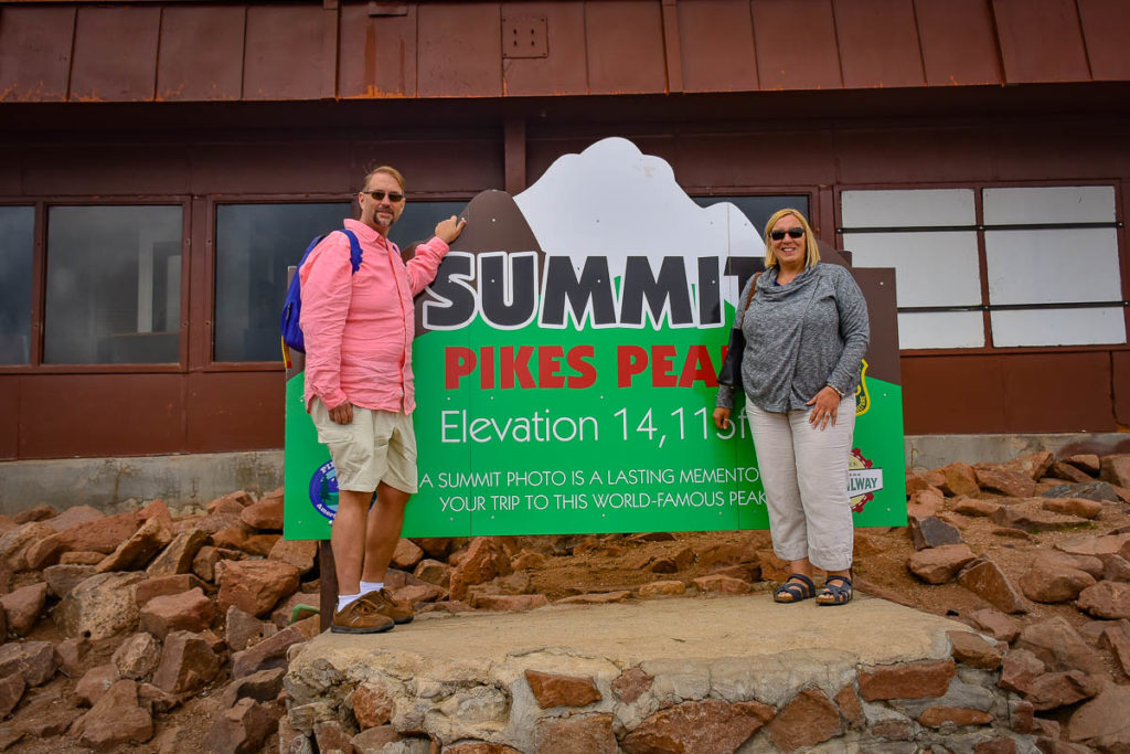 Ben and Crystal at the top of Pikes Peak
