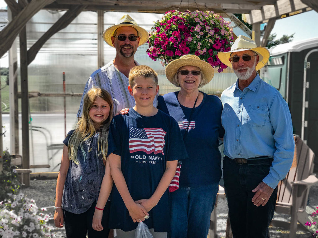 The Jacobs family at the famer's market in Baron - Crystal was there too but behind the lens.