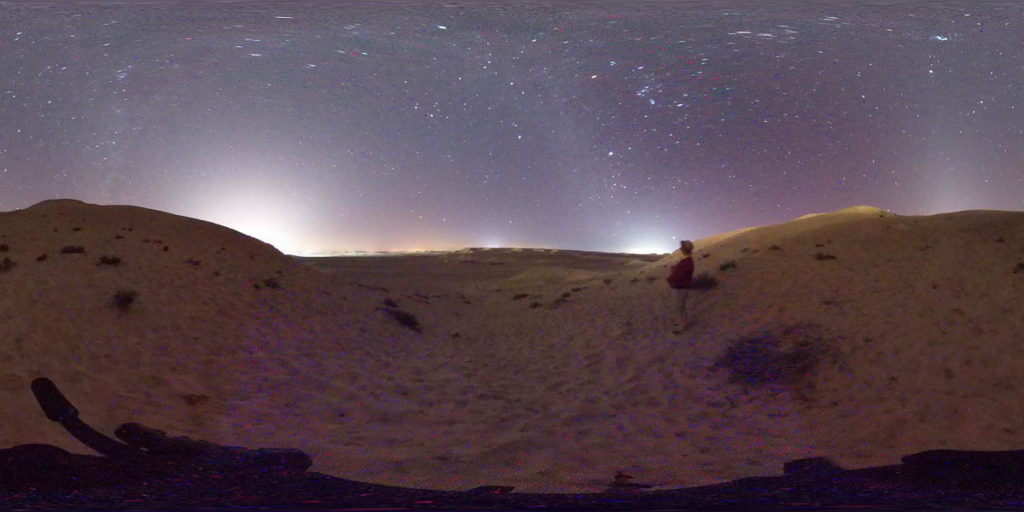 The stars that night with the 360 camera