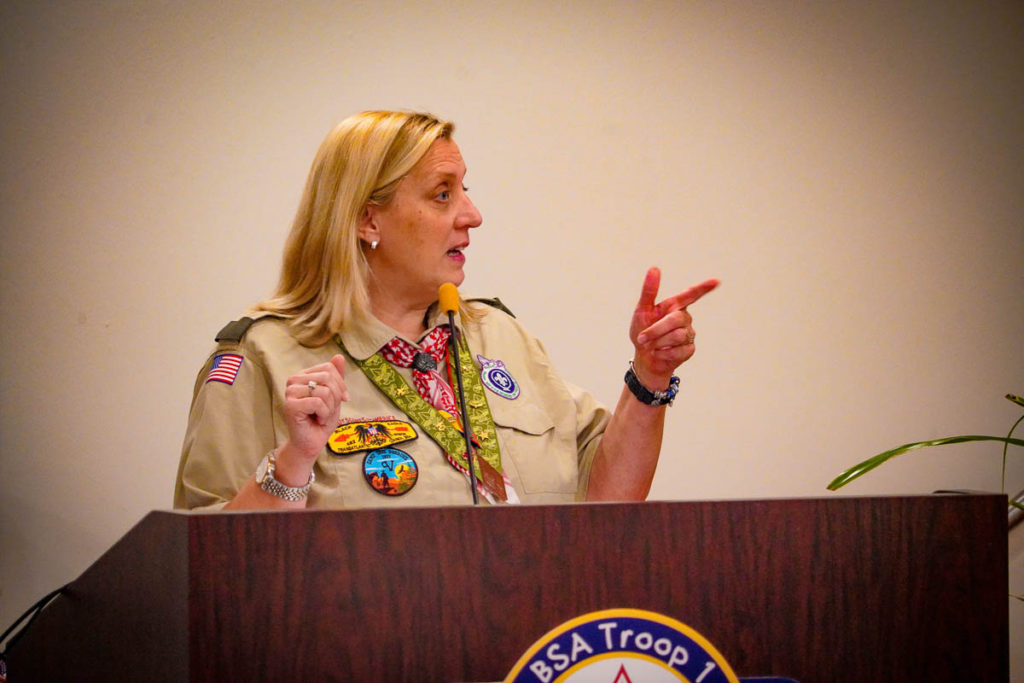Crystal gives her scoutmaster minute at the Court of Honor