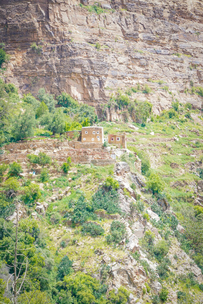Restored house in the old hanging village at Habala.  The village was built into the side of a cliff to avoid Ottomans.  Only accessible by cable car