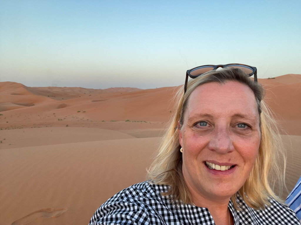 Crystal on a business trip to Shaybah in the Rub AlKhali